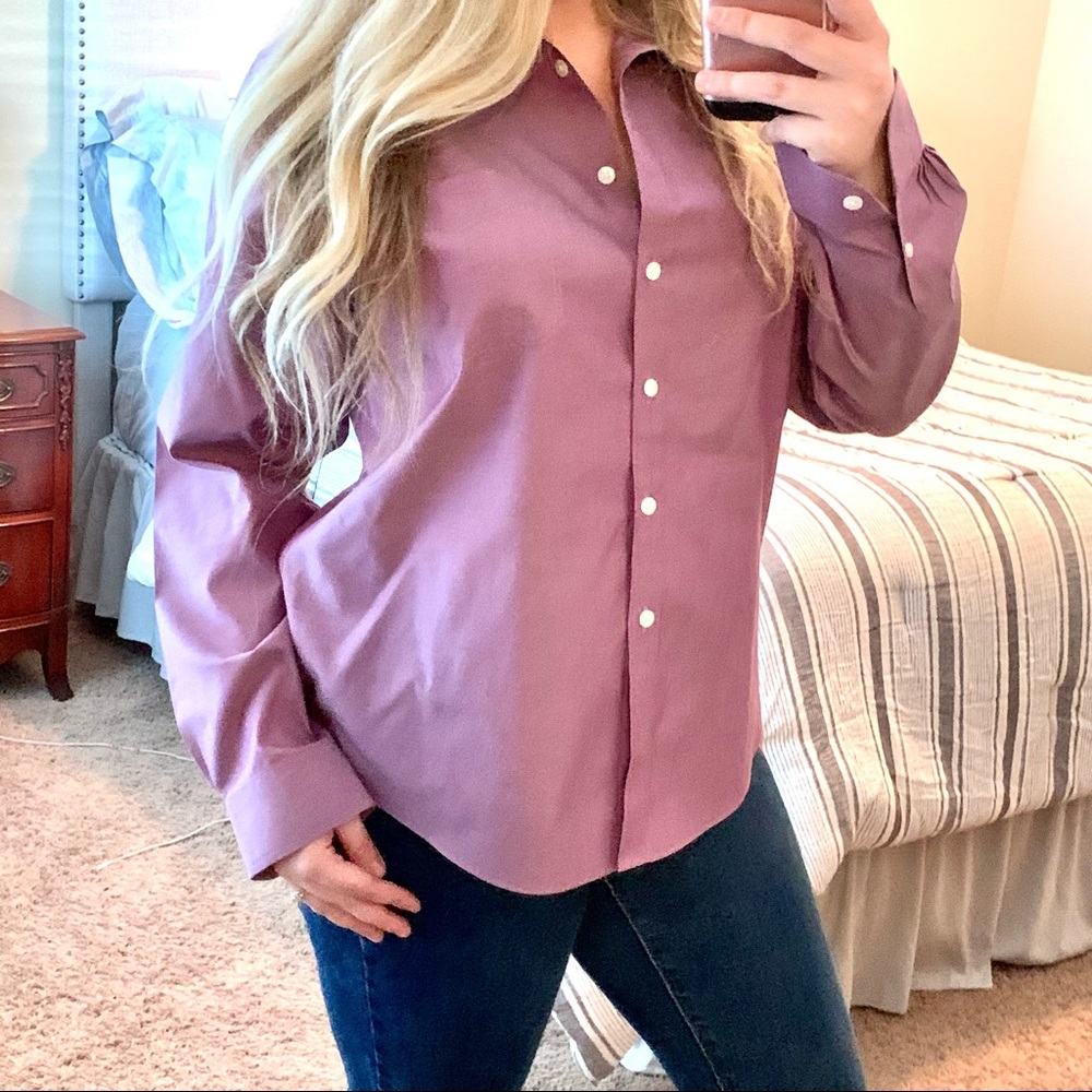 L.L. Bean Women’s Button-Down, Button-Up Purple Top - Large